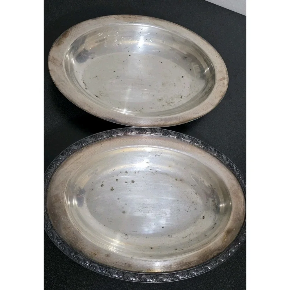 Vintage Queen Bess Tudor Plate Covered Tray‎ Dish Oneida Community Silverplate